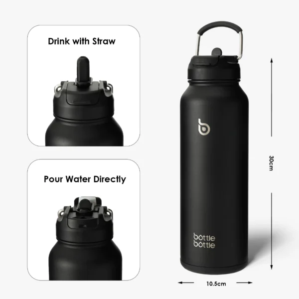 BOTTLE BOTTLE Stainless Steel Insulated Water Bottle With Straw 40oz