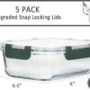 M MCIRCO 5Packs 36 Oz Glass Meal Prep Containers with Snap Locking Lids Glass