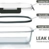 M MCIRCO 5Packs 36 Oz Glass Meal Prep Containers with Snap Locking Lids Glass