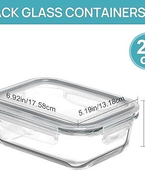 Vtopmart 5Pack 22oz Glass Storage Containers