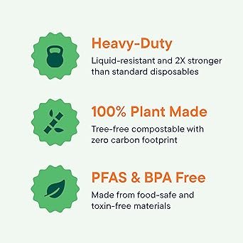 100 Compostable Clamshell Take Out Food Containers 50Pack HeavyDuty Quality